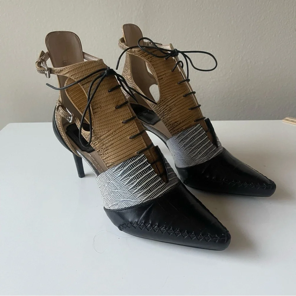 DIOR lace‎ up bootie heels size 6.5  New in Box AUTHENTIC